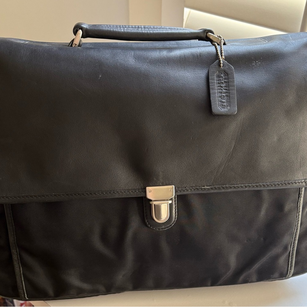Coach Gray Leatherware Laptop Bag